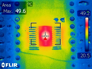  Thermal image of PW package operating at 10MHz, 5V supply, 8 channels
                        switching with 56pF load each
