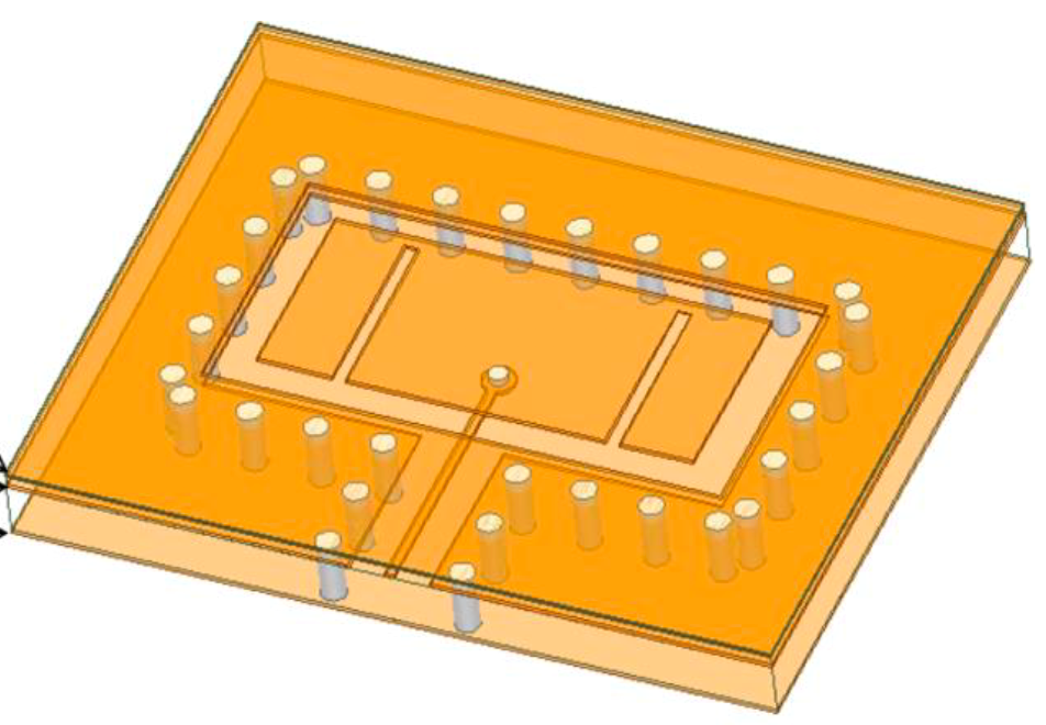 Cavity-backed E-shape patch
                    antenna element GUID-F4698E4A-9E89-4B97-8C39-A3BC3F416134-low.png
